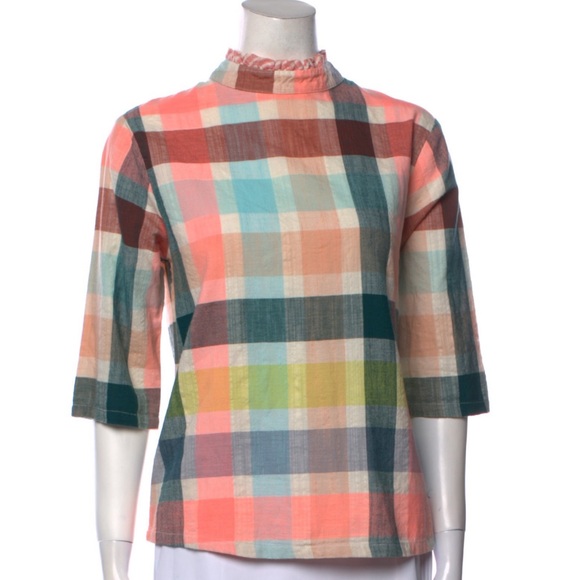 Ace & Jig Tops - ACE & JIG
Plaid Print Mock Neck Blouse
Size: M, EUC